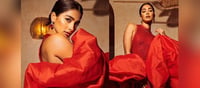 Pooja Hegde Sets The Temperature Soaring in a Red Bodycon Gown - Photos